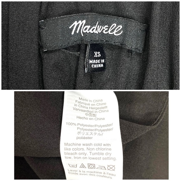 MADEWELL Huston Wide Leg Cropped Crepe Pants In Black Size XS Style#L0297 - Picture 6 of 8